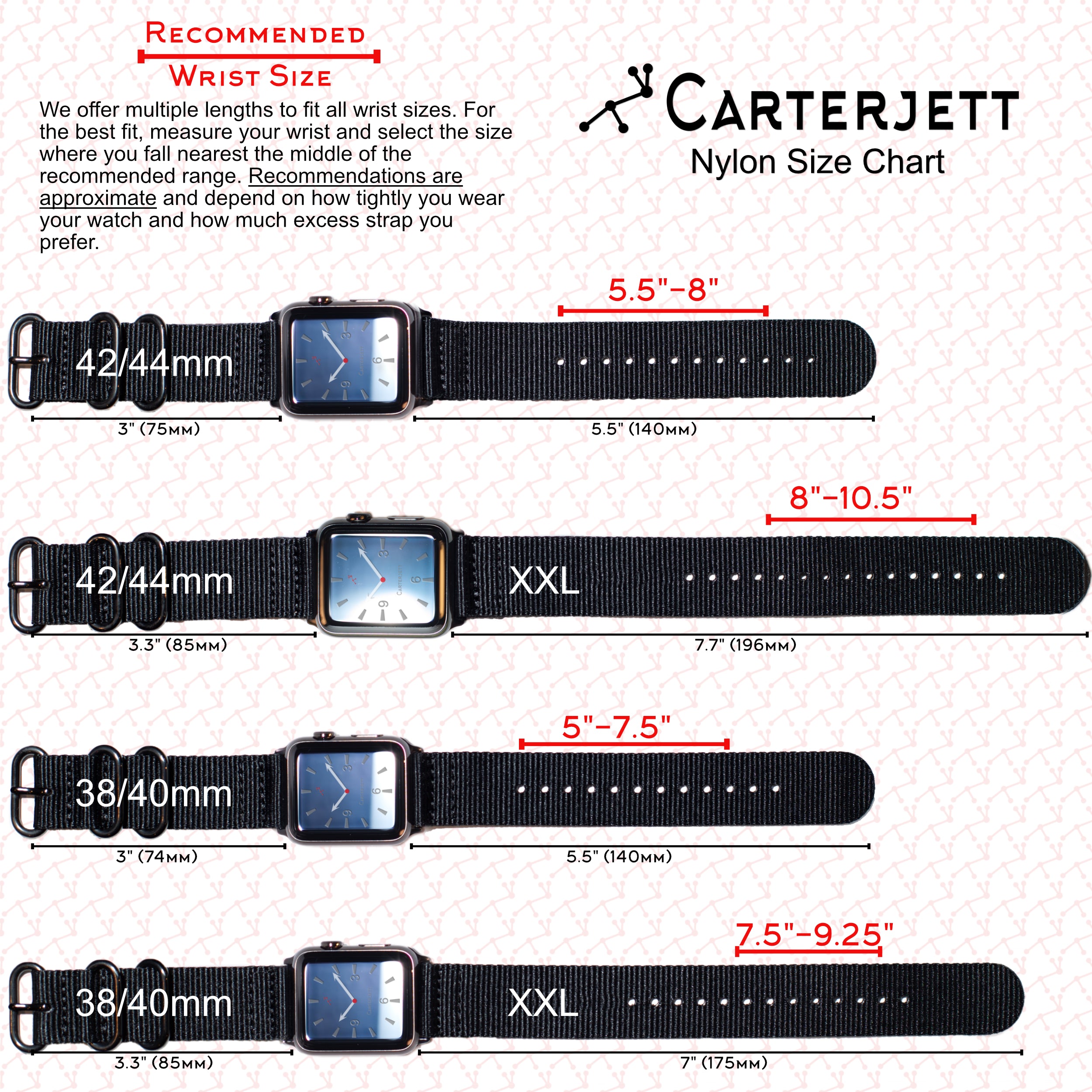 Carterjett Hiking Trail Nylon Apple Watch Band Thin Blue Line Carterjett Watch Bands