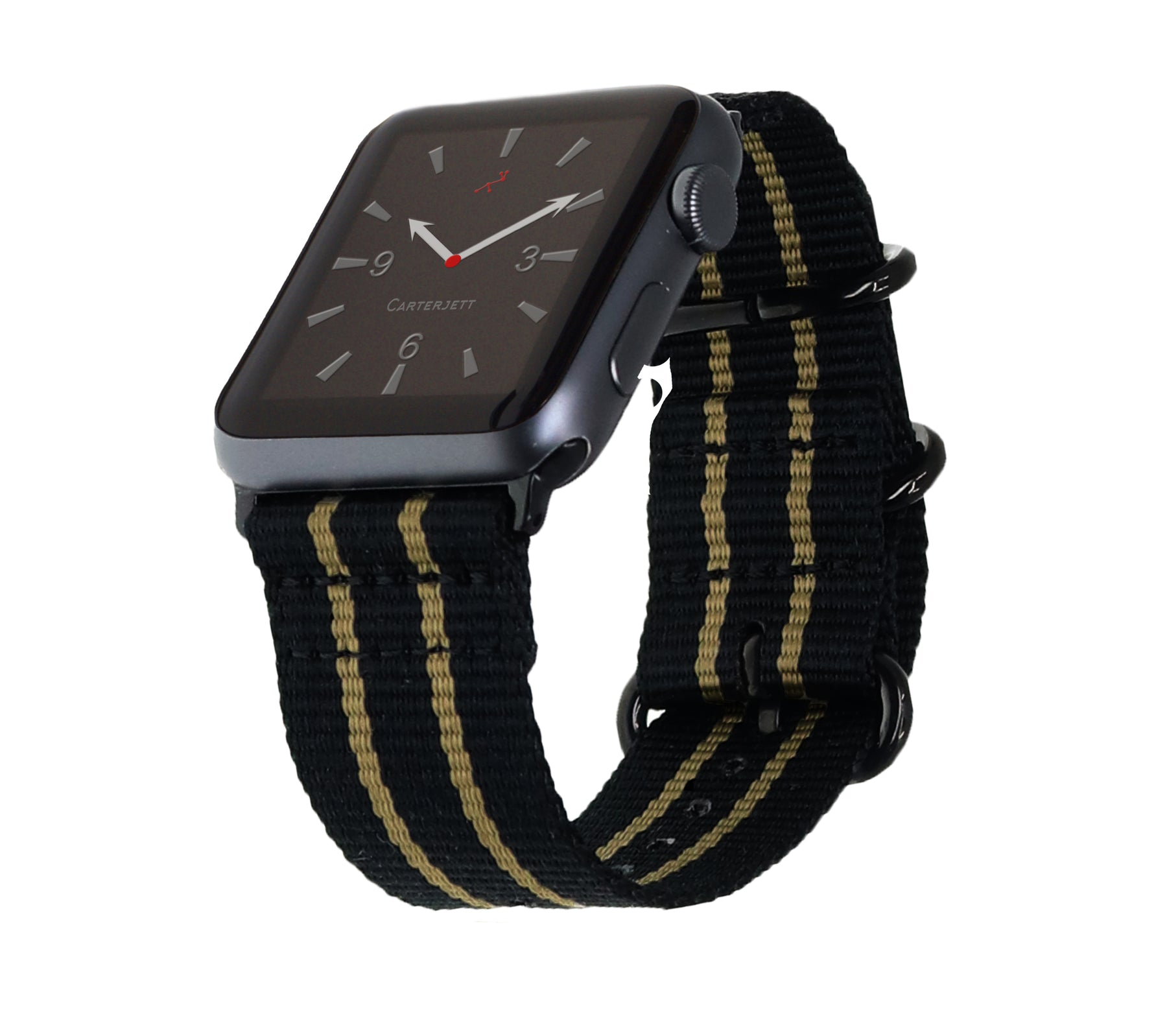 Carterjett Nylon Military Style Apple Watch Band Classic Black